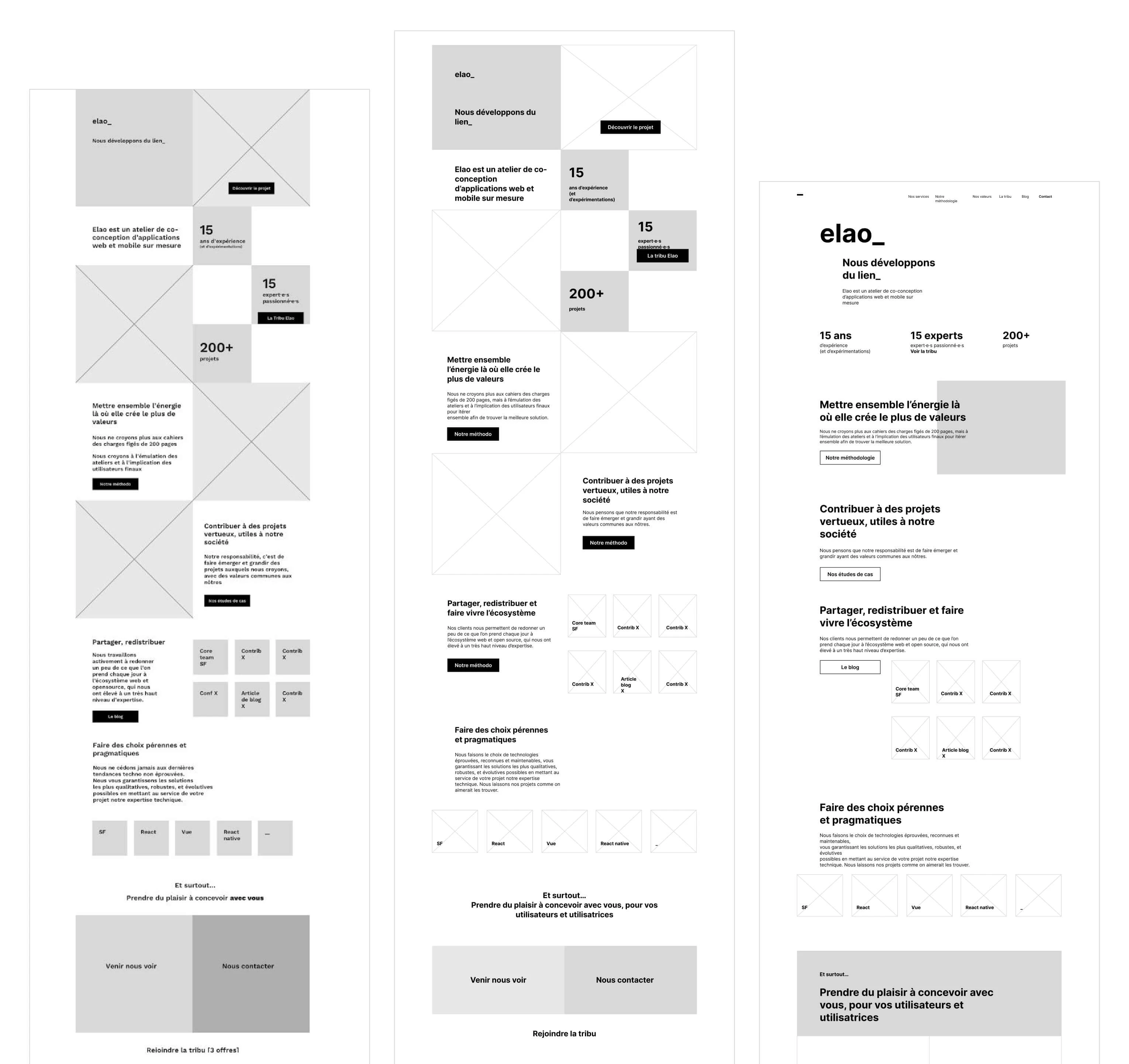 Early Home Wireframes